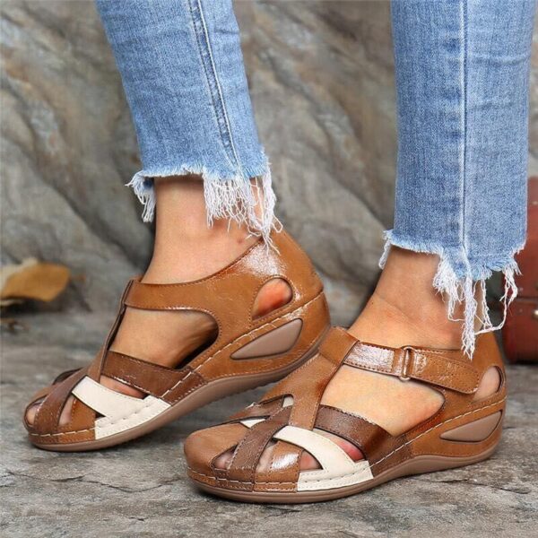 Summer Sandals Waterproof Mixed-color Design Wedges Shoes Women - Image 3