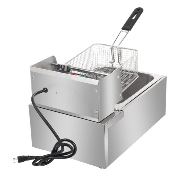 Electric Fryer Silver Stainless Steel Single Cylinder - Image 5