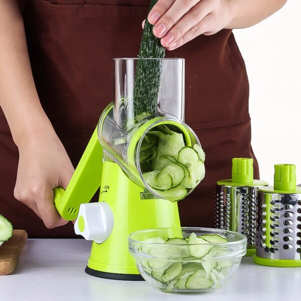 Vegetable Cutter Round Mandoline Slicer Potato Julienne Carrot Grater Cheese - Image 3