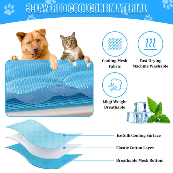 Pet Cooling Mat Cool Pad Cushion Dog Cat Puppy Blanket For Summer Sleeping Bed Dog Cooling Bed Pet Cooling Mat - Image 8