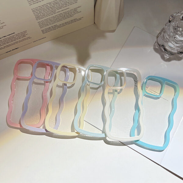 Wave Border Mobile Phone Case Solid Color Simple Candy Color - Image 3