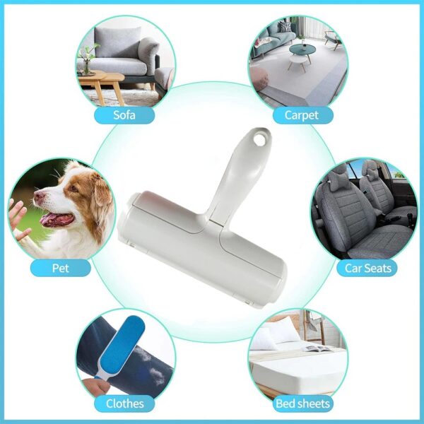 Pet Hair Roller Remover Lint Brush 2-Way Dog Cat Comb Tool Convenient Cleaning Dog Cat Fur Brush Base Home Furniture Sofa Clothe - Image 3