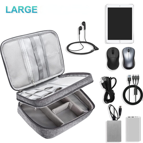 Electronics Organizer Travel Cable Organizer Bag Waterproof Portable Digital Storage Bag Electronic Accessories Case Cable Charger Organizer Case Multifunctional Waterproof Storage Bag - Image 6