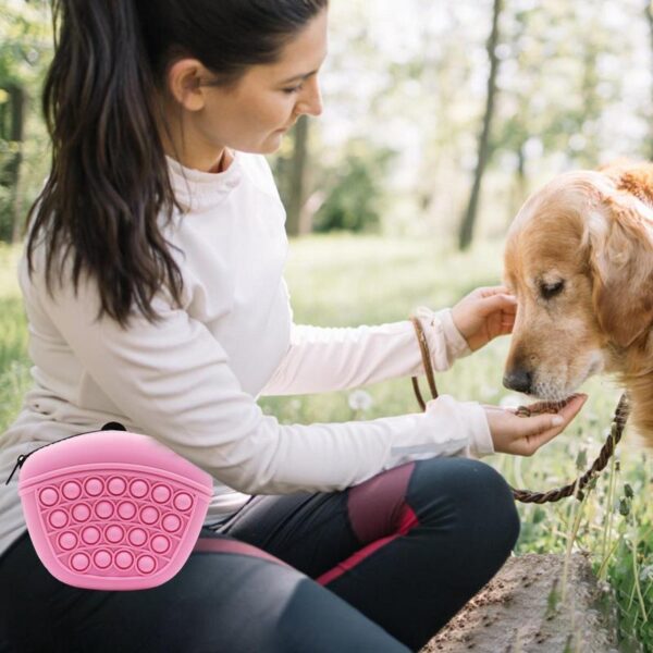 Bag Silicone Feed Dogs Treat Pouch Pet Training Bag Bundle Pocket Waist Pack Pet Portable Dog Training Waist Bag Treat Snack Bait Dogs Soft Washable Outdoor Feed Storage Pouch Food Reward Silica Bags - Image 6