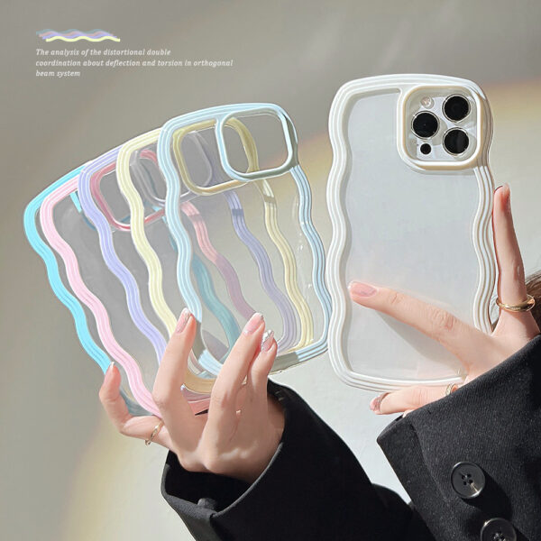 Wave Border Mobile Phone Case Solid Color Simple Candy Color - Image 6