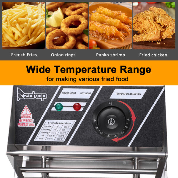 Electric Fryer Silver Stainless Steel Single Cylinder - Image 6