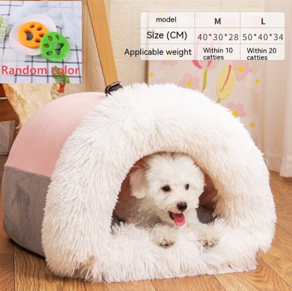 New Splice Portable Pet Nest Portable Autumn And Winter Warm Dog Nest Moisture-proof Long Fur Cat Nest Cross Border Pet Nest - Image 4