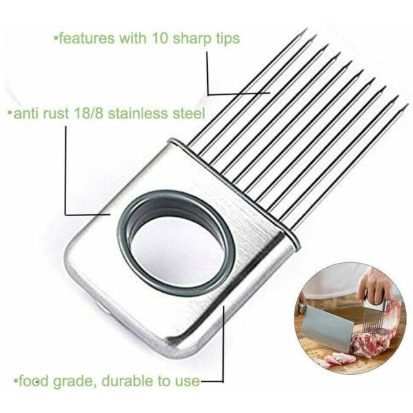 Onion Holder Slicer Vegetable tools Tomato Cutter Stainless Steel Kitchen Gadget - Image 6